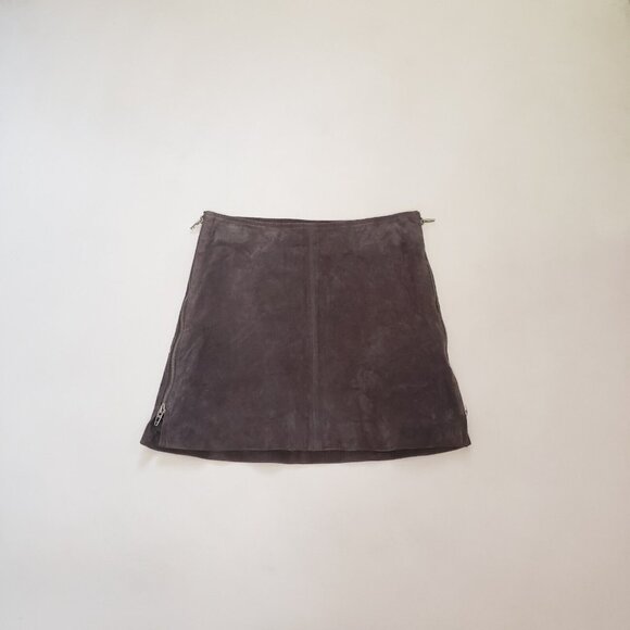 BlankNYC Suede Leather Skirt Women's Size 27 Shadow Grey Side Zip Biker Citycore - Picture 4 of 16